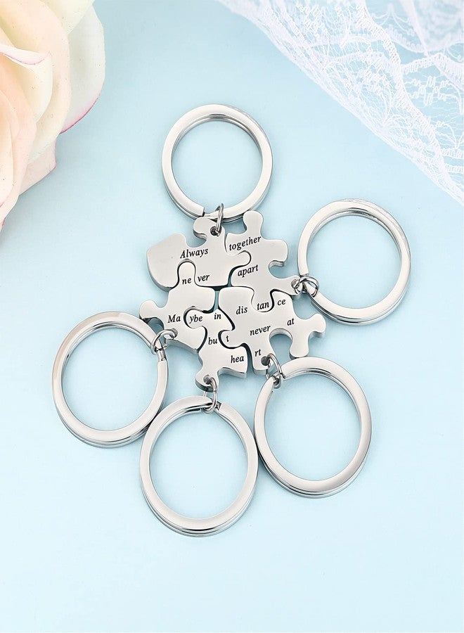 Yonhon Always Together Never Apart 5 BFF Best Friends Friendship Sister Keychains for 5 - Image 4